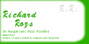 richard rozs business card